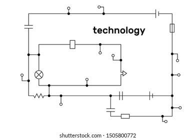 Electronic circuit scheme. Technology concept. Vector illustration.