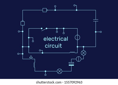 Electronic circuit scheme. Technology concept. Vector illustration.