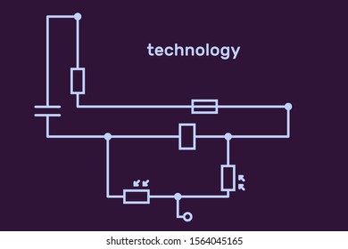 Electronic circuit scheme. Technology concept. Vector illustration.