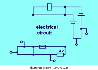 Electronic circuit scheme. Technology concept. Vector illustration.