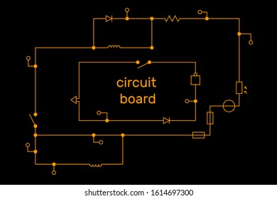 Electronic circuit scheme. Technology concept. Vector illustration.