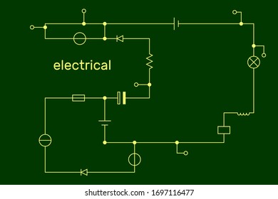 Elektronisches Stromkreissystem.Technologiekonzept. Vektorillustration.