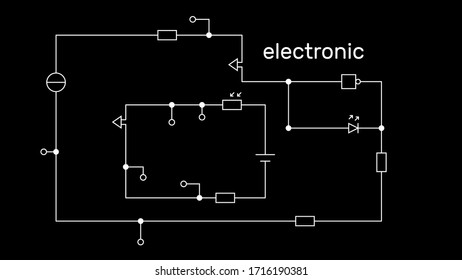 Electronic circuit scheme. Technology concept. Vector illustration.