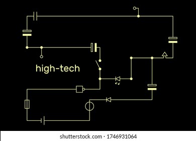 Electronic circuit scheme. Technology concept. Vector illustration.