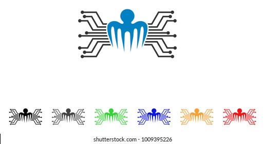 Electronic Circuit Spectre icon. Vector illustration style is a flat iconic electronic circuit spectre symbol with gray, yellow, green, blue, red, black color versions.