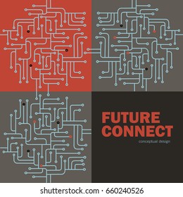  Electronic circuit.  Spu. Circuit lines design. Future concept vector illustration