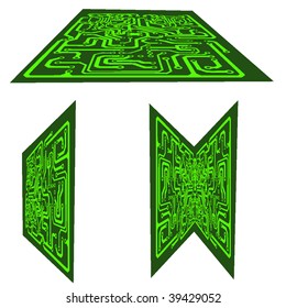 electronic circuit (standing  laying and unfold)