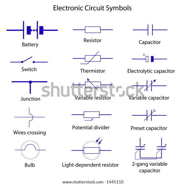 Electronic Circuit Symbols Stock Vector (Royalty Free) 1445110