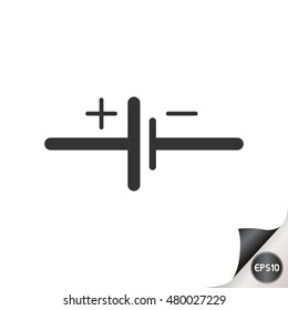 Electronic circuit symbols. Battery.