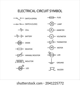 Electronic Circuit Symbols Icon Image Basic Stock Vector (Royalty Free ...