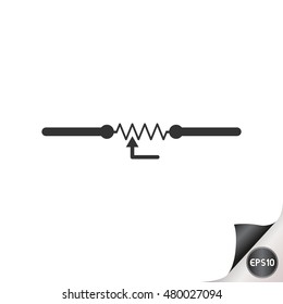 Electronic circuit symbols. Variable resistor.