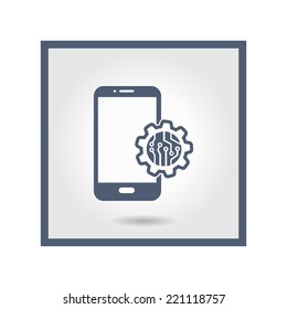 Electronic circuit of technological device. Technology scheme square symbol. 