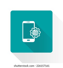 Electronic circuit of technological device. Technology scheme square symbol. 