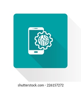 Electronic circuit of technological device. Technology scheme square symbol. 