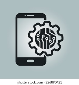Electronic circuit of technological device. Technology scheme square symbol. 
