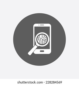 Electronic circuit of technological device. Technology scheme square symbol. 