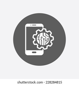 Electronic circuit of technological device. Technology scheme square symbol. 