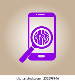 Electronic circuit of technological device. Technology scheme square symbol. 