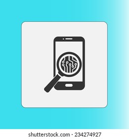 Electronic circuit of technological device. Technology scheme square symbol. 