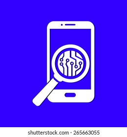 Electronic circuit of technological device. Technology scheme square symbol. 