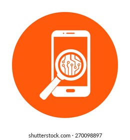 Electronic circuit of technological device. Technology scheme square symbol. 