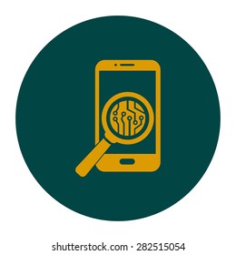 Electronic circuit of technological device. Technology scheme square symbol. 
