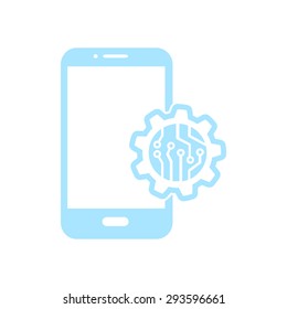 Electronic circuit of technological device. Technology scheme square symbol. 