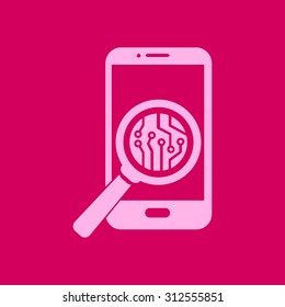 Electronic circuit of technological device. Technology scheme square symbol. 