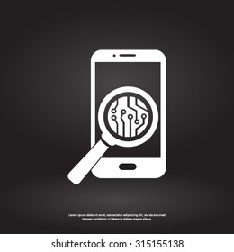 Electronic circuit of technological device. Technology scheme square symbol. 