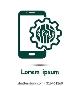 Electronic circuit of technological device. Technology scheme square symbol. 