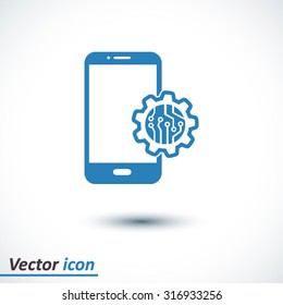Electronic circuit of technological device. Technology scheme square symbol. 