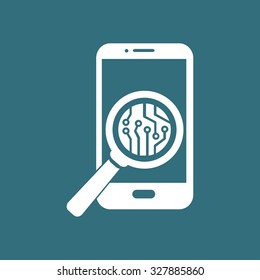 Electronic circuit of technological device. Technology scheme square symbol. 