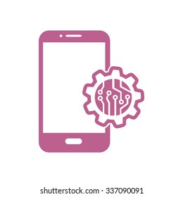 Electronic circuit of technological device. Technology scheme square symbol. 