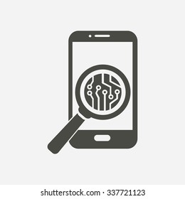 Electronic circuit of technological device. Technology scheme square symbol. 