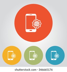 Electronic circuit of technological device. Technology scheme square symbol. 