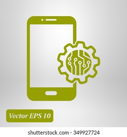 Electronic circuit of technological device. Technology scheme square symbol. 