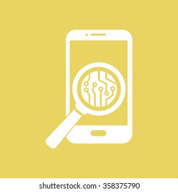Electronic circuit of technological device. Technology scheme square symbol. 