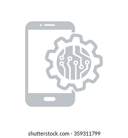 Electronic circuit of technological device. Technology scheme square symbol. 