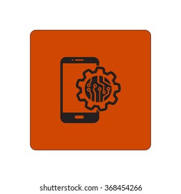 Electronic circuit of technological device. Technology scheme square symbol. 