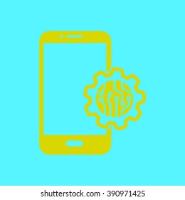 Electronic circuit of technological device. Technology scheme square symbol. 