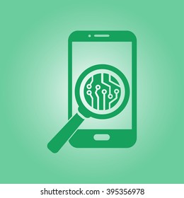 Electronic circuit of technological device. Technology scheme square symbol. 