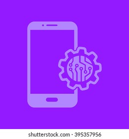 Electronic circuit of technological device. Technology scheme square symbol. 