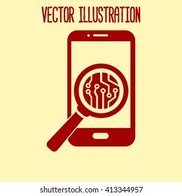 Electronic circuit of technological device. Technology scheme square symbol. 