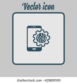Electronic circuit of technological device. Technology scheme square symbol. 