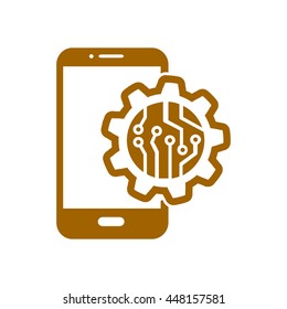 Electronic circuit of technological device. Technology scheme square symbol. 