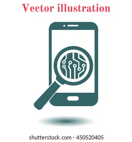 Electronic circuit of technological device. Technology scheme square symbol. 