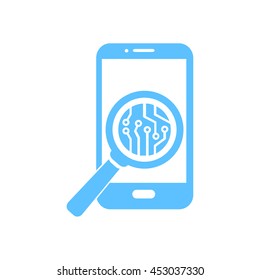 Electronic circuit of technological device. Technology scheme square symbol. 