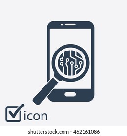 Electronic circuit of technological device. Technology scheme square symbol. 