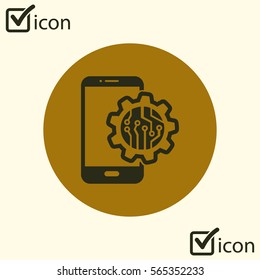 Electronic circuit of technological device. Technology scheme square symbol. 