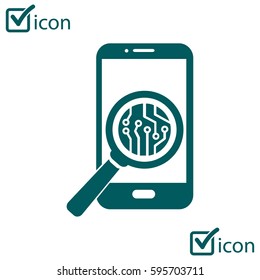 Electronic circuit of technological device. Technology scheme square symbol. 